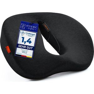 DYNMC - Zitkussen - Donutvorm - Zwart - Ergonomisch - Verlicht Druk