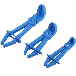3 stuks L-M-S slangklemtang blauw-rood kunststof flexibele slangklem gereedschap- lijnen remmen brandstofverwarming tangen -rembrandstof waterleidingsklemmen ergonomische tangen- blauw .
