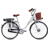 Elektrische damesfiets, met mand, White Motion 3.0, Nxs 7, 13Ah, wit