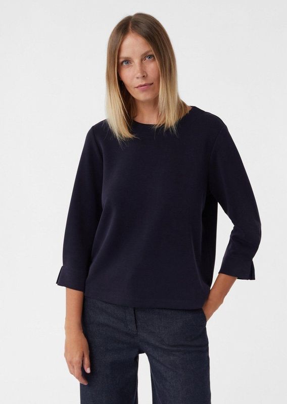 comma - Sweatshirt - Interlock-jersey - 3/4-mouwen