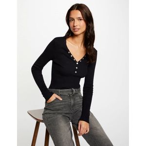 Long-sleeved jumper with buttons 241-Migno Navy