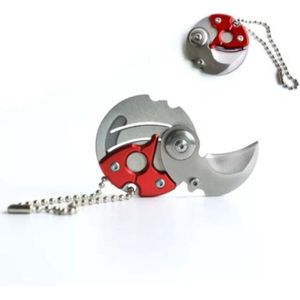 Zakmes - Munt mes - Coin knife - Survival tool - Sleutelhanger - Rood