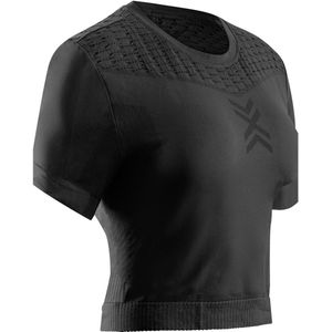 X-BIONIC Women's X-Ential Crop Top - Stijlvolle & functionele sporttop voor yoga, fitness & hardlopen - Verkoelende & verwarmende technologie voor optimaal comfort - Zwart, XS
