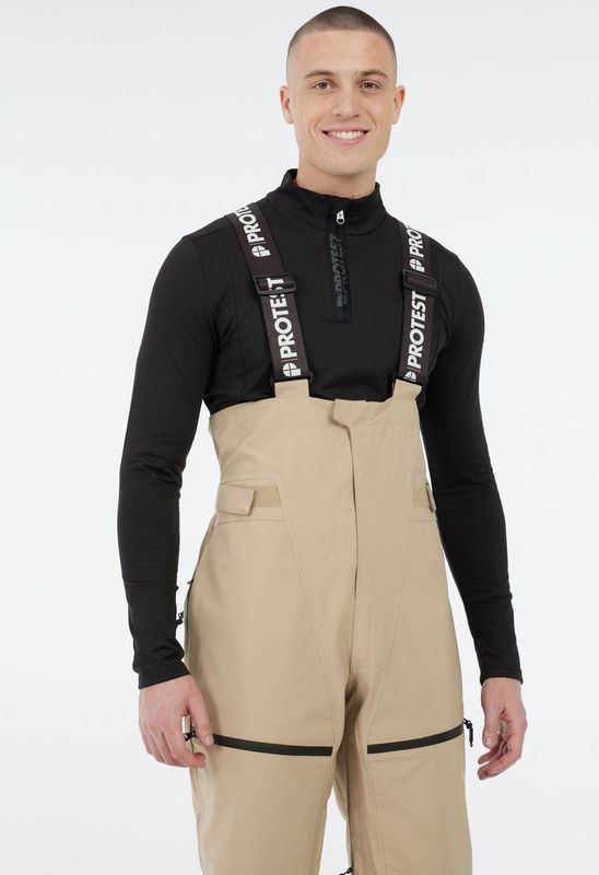 Protest Prtbase - Skibroek Heren - Salopette - Waterkolom 20K – Bamboobeige
