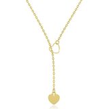 Malinsi Ketting Dames Hart Liefde - Verstelbaar 45+5cm - Goudkleurig - Kettingen vrouw - Cadeau voor haar - verjaardag - moederdag cadeautje - mama - Valentijn