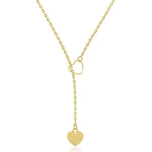 Malinsi Ketting Dames Hart Liefde - Verstelbaar 45+5cm - Goudkleurig - Kettingen vrouw - Cadeau voor haar - verjaardag - moederdag cadeautje - mama - Valentijn