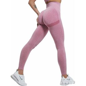 Gym Revolution - Sportlegging dames - Sportkleding dames - Sportbroek dames - Sportlegging - Push up - Shape legging - Sportlegging dames high waist - Hardloopbroek dames - yoga legging dames - Roze Maat M