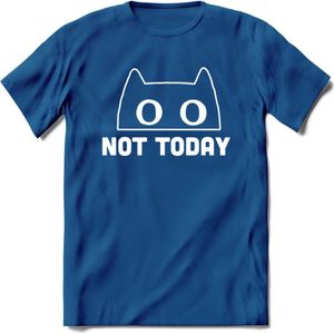 Not Today - Katten T-Shirt Kleding Cadeau | Dames - Heren - Unisex | Kat / Dieren shirt | Grappig Verjaardag kado | Tshirt Met Print | - Donker Blauw - XXL