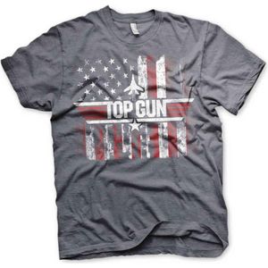 Top Gun Heren Tshirt -S- America Grijs
