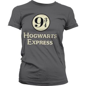 Harry Potter Hogwarts Express Platform 9-3/4 Girly Tee Damen T-Shirt Dark-Grey-XL