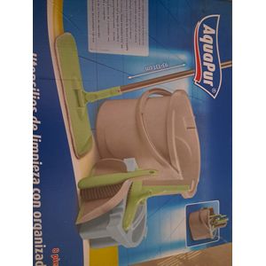 Aquapur Reinigingset 8-delig - emmer - stoffer en blik - opzetstukken - combinatieset nat- en droogreiniging