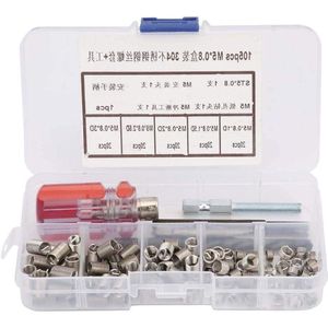 105 stuks roestvrij stalen schroefhuls handgereedschap (M5 x 08)