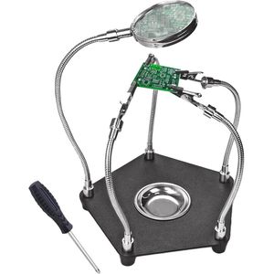 Flexibele Soldeerhouder met Derde Hand en 3 Loepen voor Elektronische Reparaties