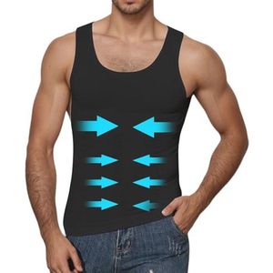 Compressie Shirt Heren Shapewear Mouwloos - Lichaam Shaper met Buik Controle en Strakke Pasvorm