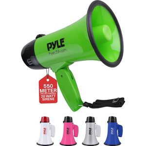 Pyle - Megafoon - Groen - Draagbare Luidspreker - 20 Watt - Met Microfoon
