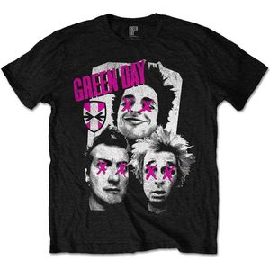 Green Day - Patchwork Heren T-shirt - XXL - Zwart