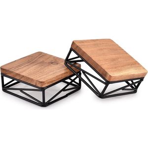 Houten Decoratieve Standaard Set voor Keuken, Badkamer of Planten Display