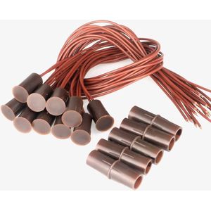 10 stuks Bruine Verzonken Veiligheidsraam Deur Contact Sensor Alarm - Magnetische Reed Schakelaar