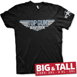 Top Gun Maverick Distressed Logo Big & Tall T-Shirt Black-4XL
