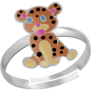 Ring meisje kind | Ring kinderen | Zilveren ring met cheeta of panter