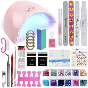 Gellak starterspakket - 10 kleuren - Basecoat - Topcoat - Gellak - Gellakset - Nagelset - Gelnagels - Nagellak - Gelnagel kit - UV lamp 36W - LED - Manicure set - 10 kleuren gel polish - Nail art - Nagellamp - Nageldroger