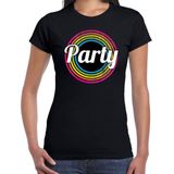 Party verkleed t-shirt zwart voor dames - discoverkleed / party shirt - Cadeau voor een disco liefhebber XL
