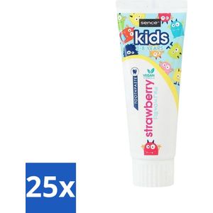 Sence - Kids 3-8 Jaar - Tandpasta - Aardbei Smaak - Vegan - 75 ml - Bulkverpakking - 25 stuks