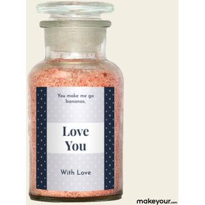 Badzout met Etiket: Love You - Origineel Valentijn Cadeau - makeyour.com - Premium Badzout - makeyour.com