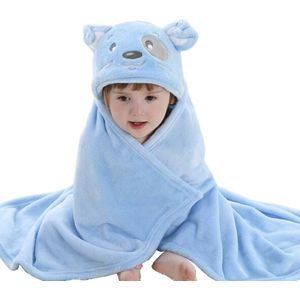 BoefieBoef Hamster 2-in-1 Fleece Badcape & Wikkeldeken voor Baby's/Peuters met Dierencapuchon: Warm, Zacht & Comfortabel - Ideaal als Kraamcadeau – Blauw