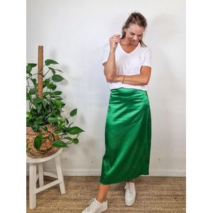 Vila - Shima - Hoge Taille Midi-rok - Groen