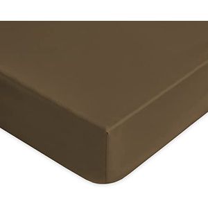 Hoeslaken voor Frans bed - 100% Katoen, Elastisch, 120 x 200 x 30 cm - Effen