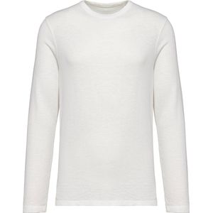 Biologische unisex sweater 'Terry' lange mouwen Washed Ivory - L
