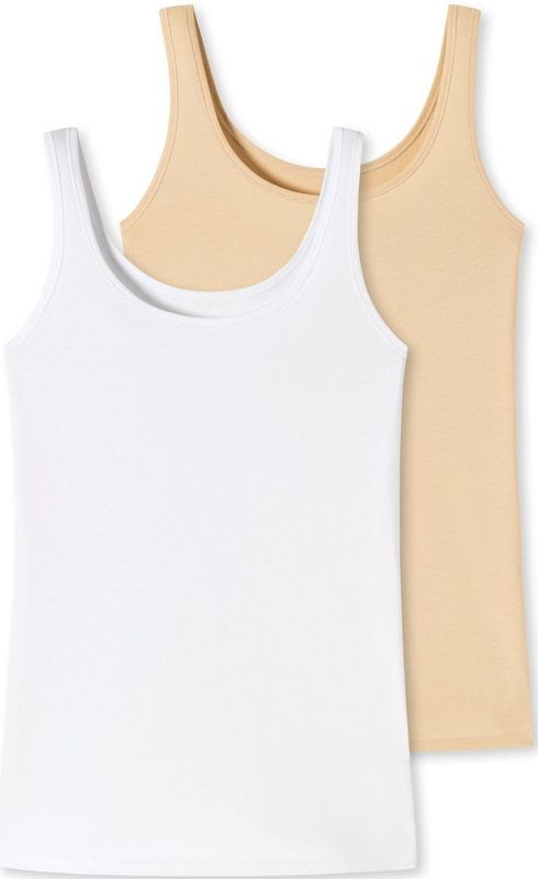 SCHIESSER - Top UNCOVER - Katoen - Set van 2 - Aansluitend - Diepe Ronde Hals