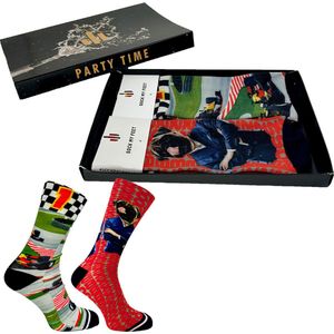 Sock My Feet geschenkdoos sokken heren 39 42 - cadeau voor man - duurzaam - naadloos - Formule 1 Boss