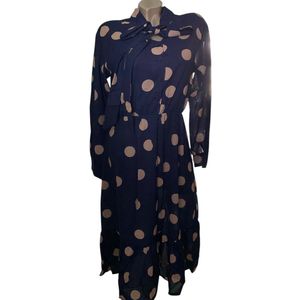 Dames Jurk met stippen M/L donkerblauw