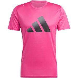 Adidas Run Icons 3 Bar T-shirt Met Korte Mouwen Roze S Man