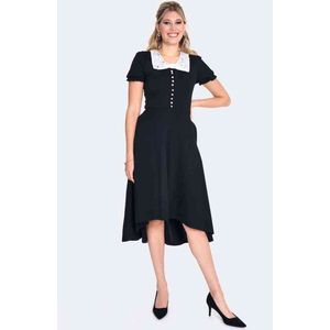 Voodoo Vixen - Lace Collar High low jurk - XL - Zwart