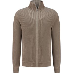 Travelin' Cardigan Snowdon - Heren vest kasjmier/katoen blend - Zandkleurig
