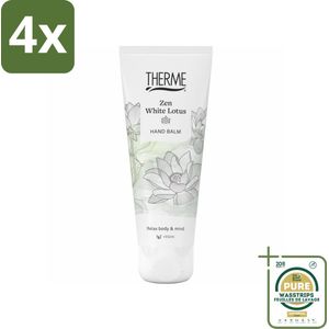 Therme - Zen White Lotus - Handbalsem - Hydraterend - Verzorgend - 75ml - Voordeelverpakking - 4 stuks - Hydraterende handcrème - Luxe handcrème