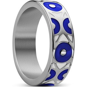 Evil Eye | 7 mm Donkerblauwe Roestvrijstalen Ring