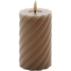 Mansion atmosphere - swirl led kaars rustic sand 12,5x7,5cm