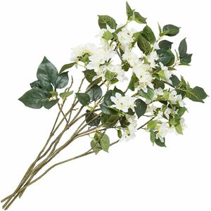 LOBERON - 6-delige Set Decoratieve Bloemen - Wit/Groen - Kunstbloemen