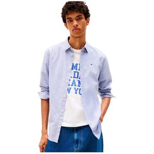 Tommy Jeans, Heren, Overhemden, Blauw, Maat: XS Katoen,