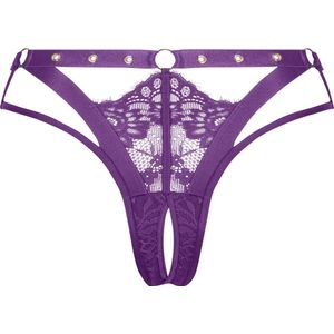 Hunkemöller Dames Lingerie Brazilian open kruis Sadie - Paars - maat L