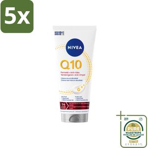 5 x NIVEA – Neck & Decolleté Crème – Q10 Verstevigend + Anti-Rimpel – 200 ml - Grootverpakking - Anti-rimpel Crème - Hals En Decolleté Crème - Q10 Crème - Huidverzorging - Huidelasticiteit
