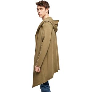 Urban Classics - Hooded Open Edge Lange cardigan - XL - Groen