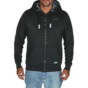 DENIMFY Heren Sweatjack DFLeo regular fit Zwart S Volwassenen