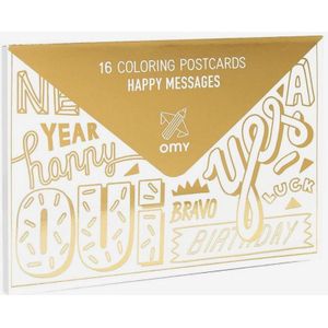 Omy 16 Coloring Postcards Happy Messages