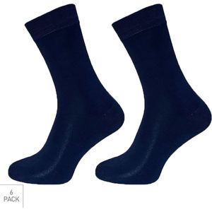 Boru Bamboo - Sokken - Marine - 6-Pack - Dempende Bamboe Sokken Voor Frisse Droge Voeten