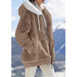 Dames Fuzzy Fluffy Hoodie met Zakken - Warme Oversized Sweatshirt
